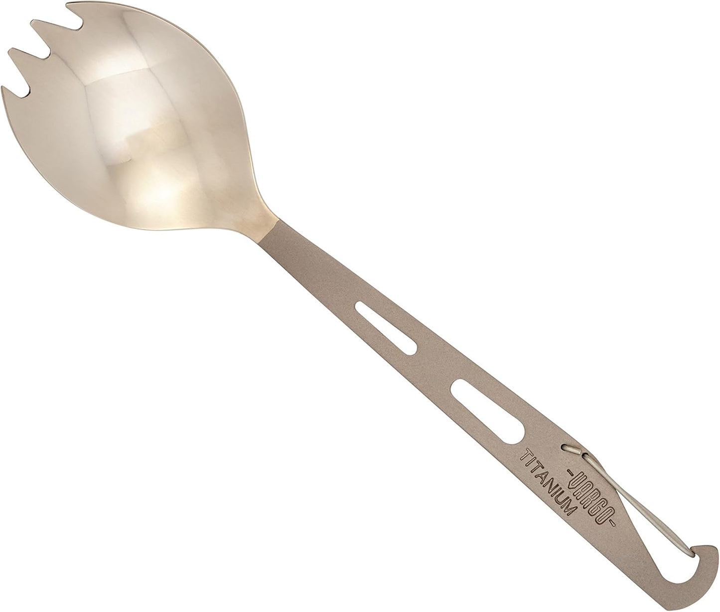 Vargo Titanium Eagle Spork with Carabiner Clip – Lightweight and Durable Camping Utensil