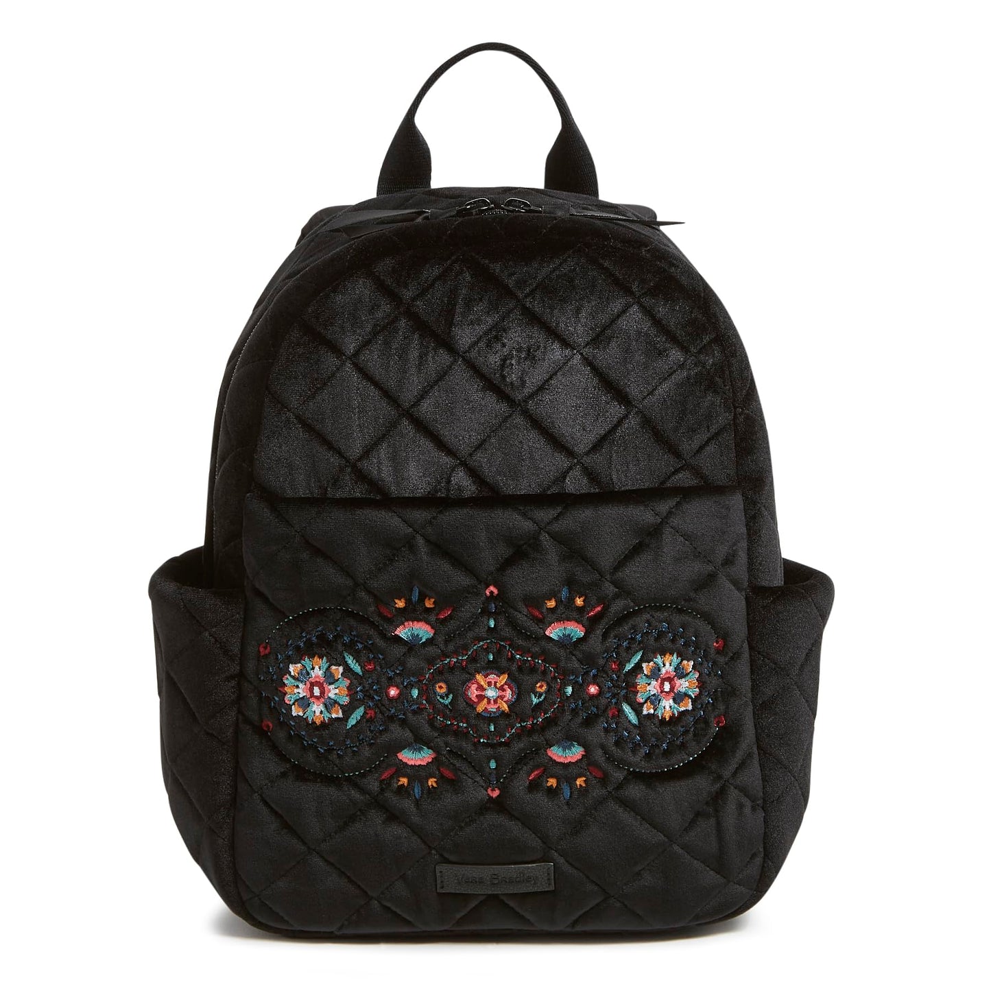 Vera Bradley Women's Velvet Small Backpack Bookbag, Winter Ornaments, One Size