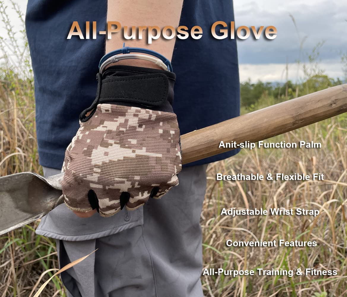 Fingerless Biking Gloves - Tactical & Airsoft Training, Fishing & Biking Gloves for Men & Women (Black, Small)