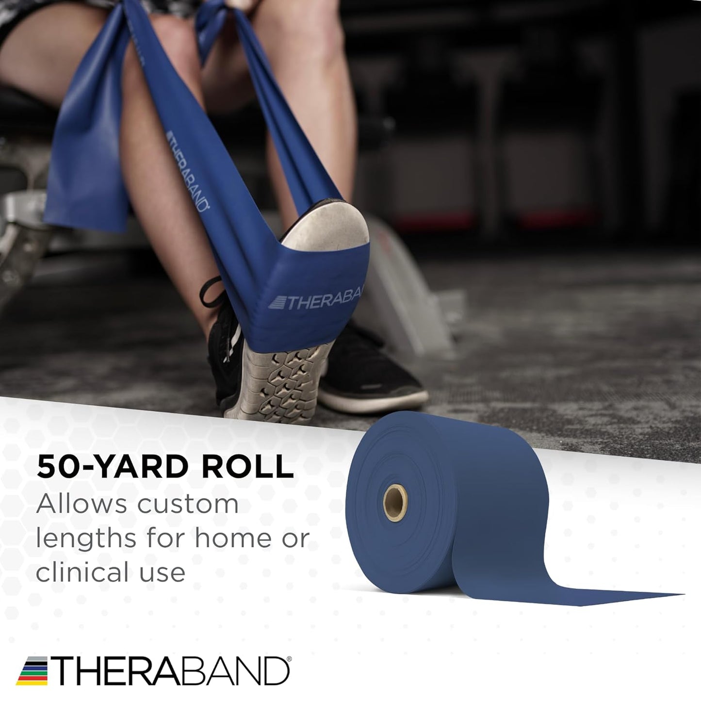 THERABAND Resistance Band, Green, Heavy, 50-Yard Roll, Latex Elastic Band for Exercise, Stretching, Physical Therapy, Yoga, Pilates, Home Workouts, Cut-to-Length, Color-Coded Levels