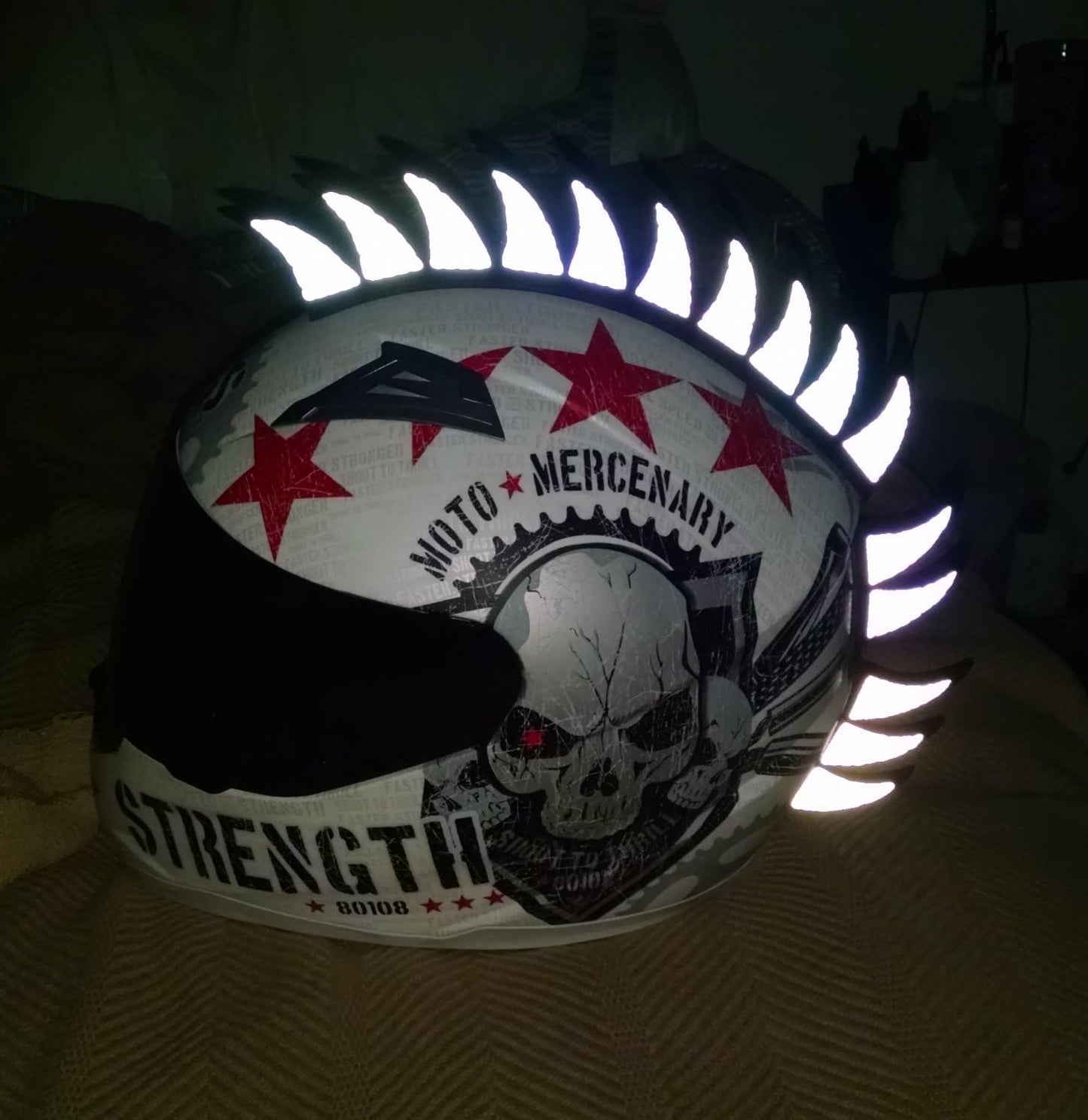 customTAYLOR33 Engineering Grade Reflective Warhawk/Mohawk Decals (Rubber Warhawk & Helmet not Included) Many Colors (Black)
