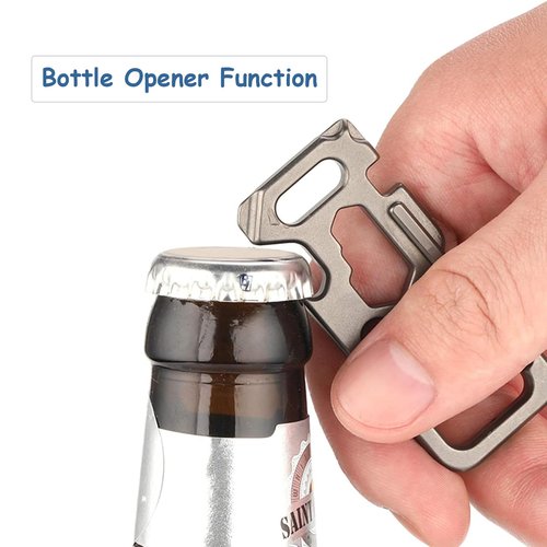 Hamans Keychain Holder Anti-Lost Quick Release Bottle Opener Wrench Screwdriver Titanium Keychain with Key Ring