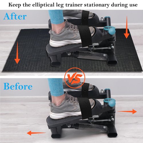 Non-Slip Ellipse Leg Exerciser Machine Mat, 28Γ63 Inch Under the Desk Elliptical Workout Mat Seniors Ellipse Fit Accessories for Leg Training Seated Foot Pedal Exerciser Equipment, Protect Floor