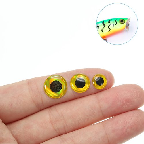 PATIKIL Fishing Lure 3D Eyes 12mm, 300Pcs Waterproof Artificial Fish Eye Fly Tying Lures Crafts Tackle Accessory for Fishing Baits DIY, 3 Colors