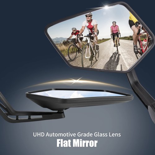 New Bar End Bike Mirror, APLSTOW HD Automotive Grade Glass Lens E-Bike Mirrors, Scratch Resistant, Safe Bicycle Rearview Mirrors (A Pair)