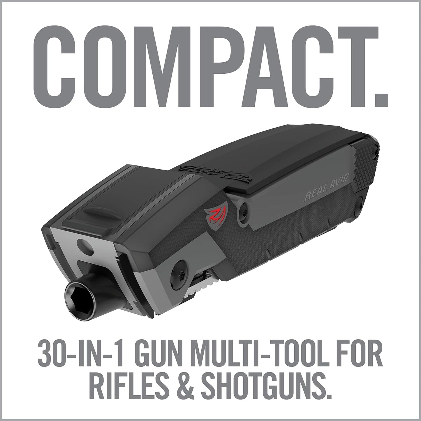 Real Avid Gun Tool Pro, 30-in-1 Gun Multitool for Shotgun & Rifles | Includes Choke Wrench,Bit Driver,Screwdrivers,Allen Set,Turret Tool,Tap Hammer & Files for Gunsmithing