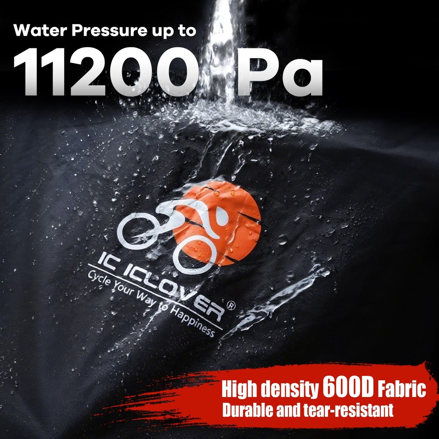 IC ICLOVER Bike Cover for Transport on Rack, Bicycle Covers for 2 Bikes on Rear Bike Rack, 600D Outdoor Storage Bike Travel Cover on Hitch, Waterproof Bike Rack Covers for 2 Bikes on Car Bike Rack