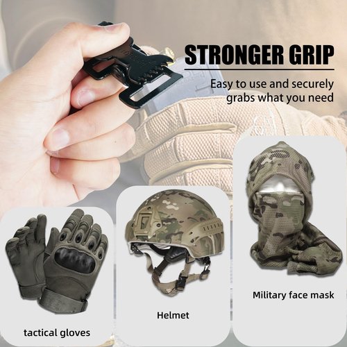 MELOTOUGH Tactical Glove Clip Work Glove Holder with 2 Alligator Clips for Tool Belt,Tactical Bag,Outdoor Accessory(Black 2pcs)