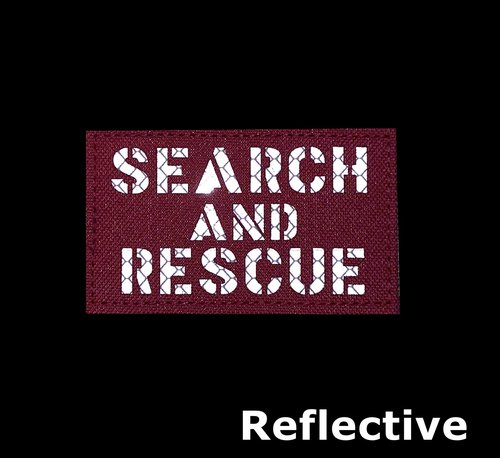 2 Pack Reflective Search and Rescue SAR Patch with Hook Back for Service Harness Tactical Vest Patch (SAR-2)