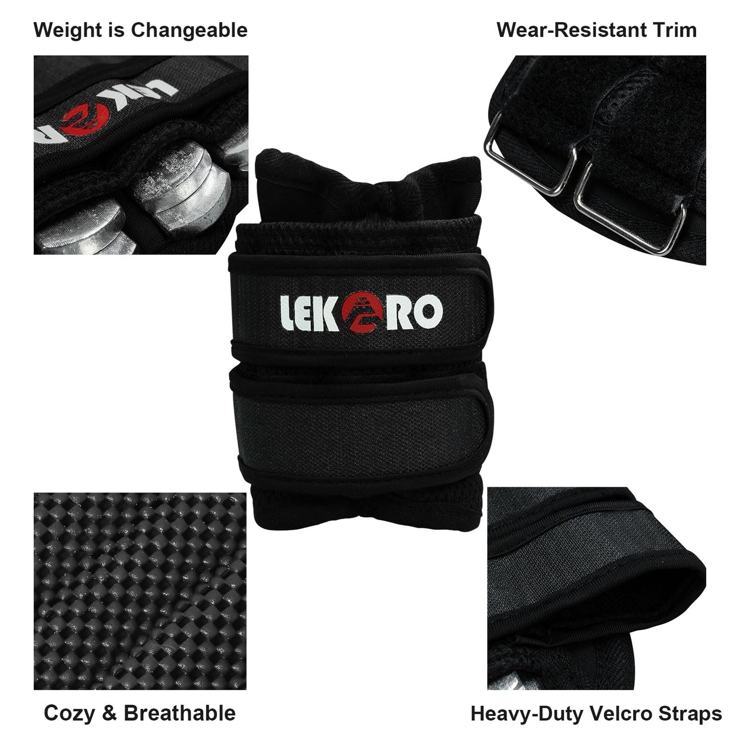 Adjustable Wrist Ankle Weights, Removable Arm & Leg Weight for Men & Women, Fitness, Strength Training, Running, Walking, Jogging, 1 Pair 2 Pack (Adjustable Wrist Weights 6.6 LBS)