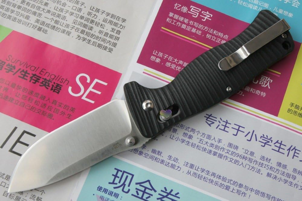 Ganzo G720-GR Tactical Folding Knife Window Breaker 440C Blade Army Green G10 Handle w/Paper Box & Draw String Bag G720