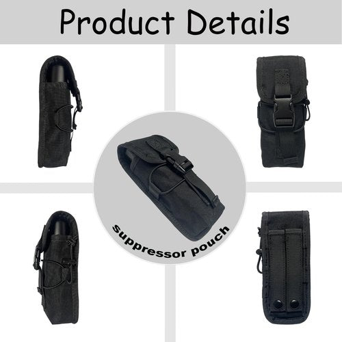 Dasiyoki Hot Suppressor Storage Pouch – Heat-Resistant and Durable Gun Accessory for Safe Suppressor Storage,Fits 5–7 inches or Smaller,Black