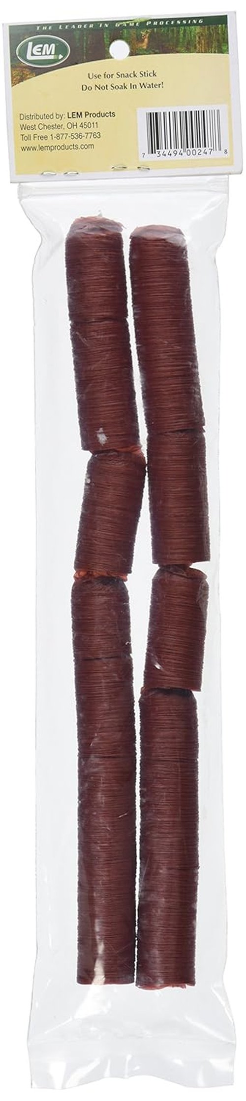 LEM Products Mahogany Fibrous Casings, 2 ½ Inches x 20 Inches, Non-Edible Sausage Casings, Stuffs Approximately 3 Pounds Per Casing, Great for Summer Sausage, Pepperoni, and Salami, 25 Count Pack