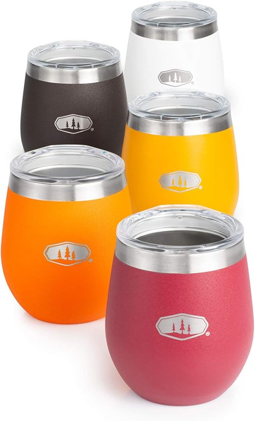 GSI Outdoors Glacier Stainless Lightweight Insulated Glass Cup for Camping, Office, BBQ - 8 oz - Espresso