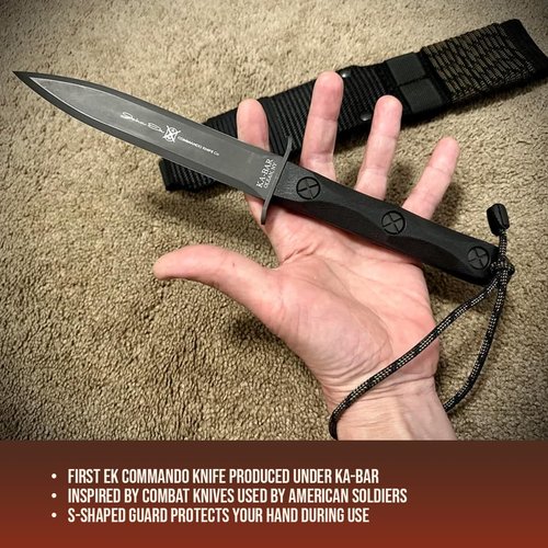 KA-BAR EK44, Ek EK44 4 with Sheath , Black 12.625 inch