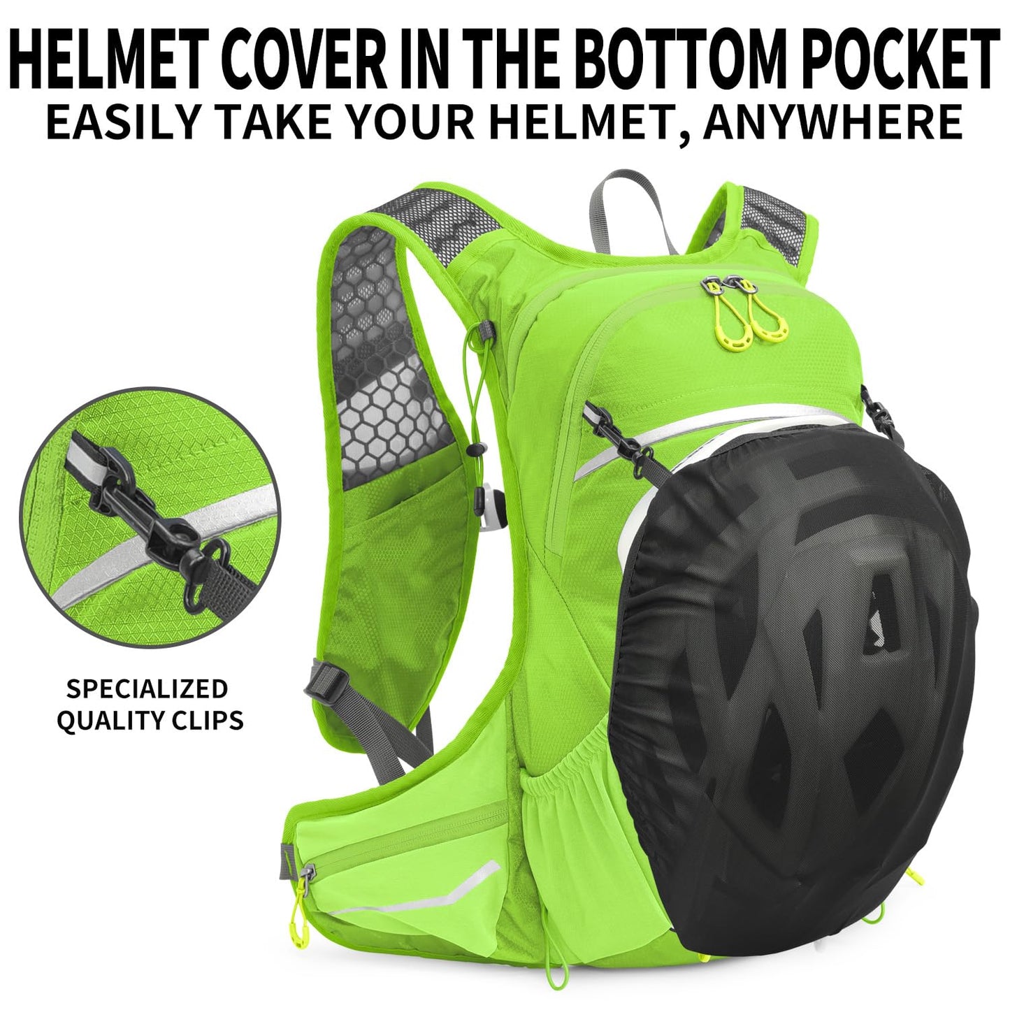 IX INOXTO 16L Hydration Backpack with Free 2-Liter Water Bladder The Lightweight Hydration Pack for Cycling (Green)