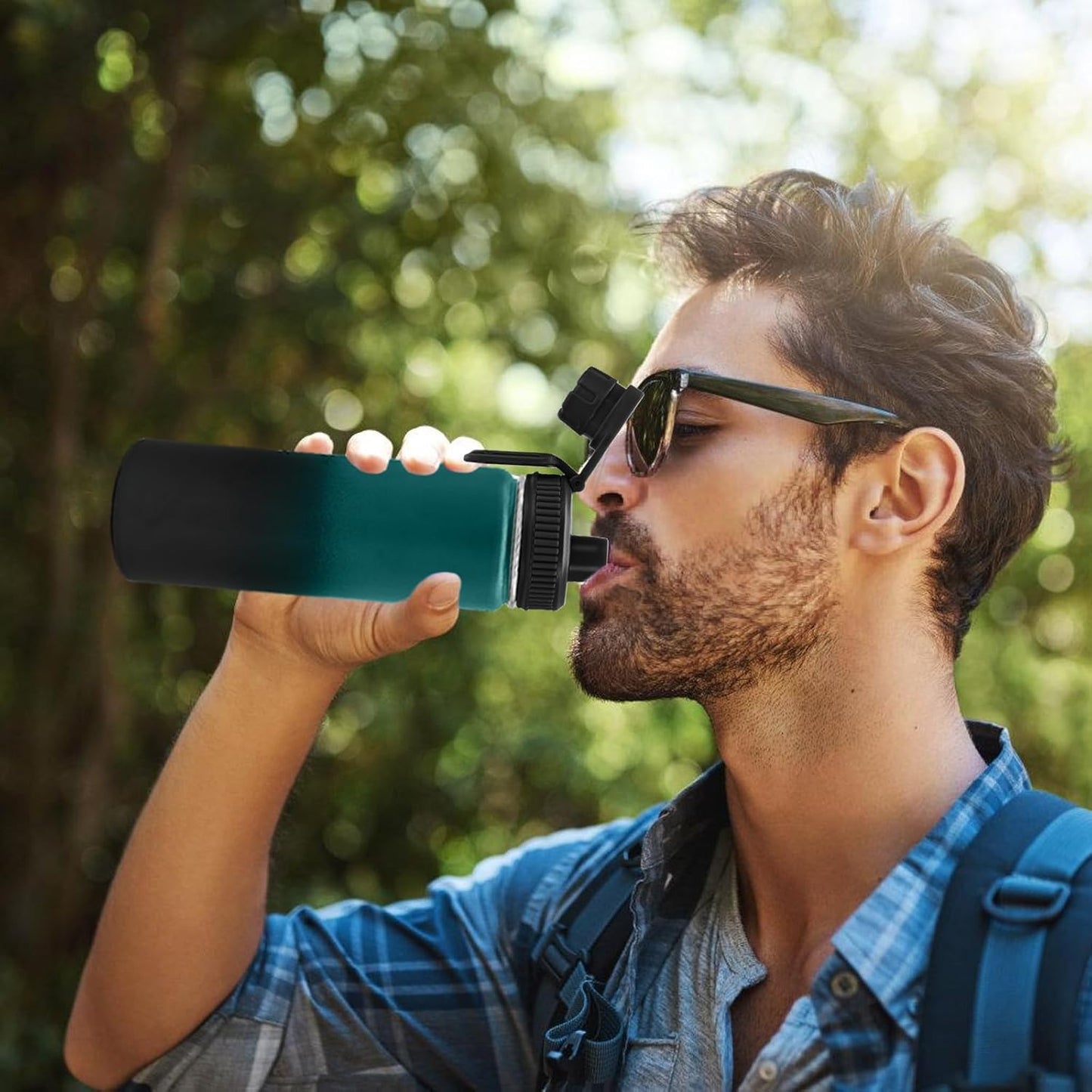 Hydro Flask Wide Mouth Spout Lids | 2-Pack Replacement | Easy Carry (Black & Sky Blue)