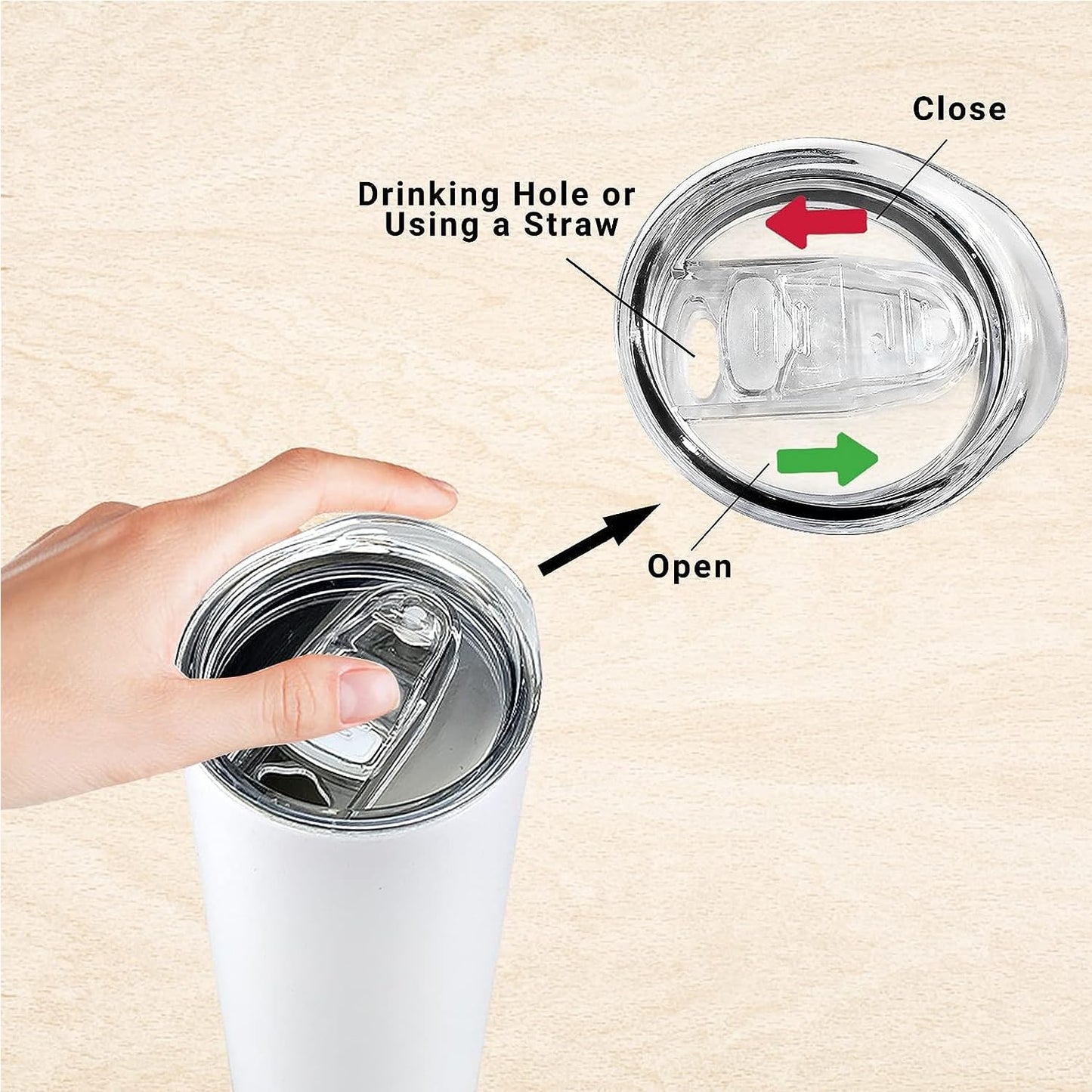 20 oz skinny tumbler lid replacement Plastic Lids Splash Resistant Covers Spill Proof Skinny Cup Covers for Mouth Tumbler Cooler Cup (Clear, 2Pack)