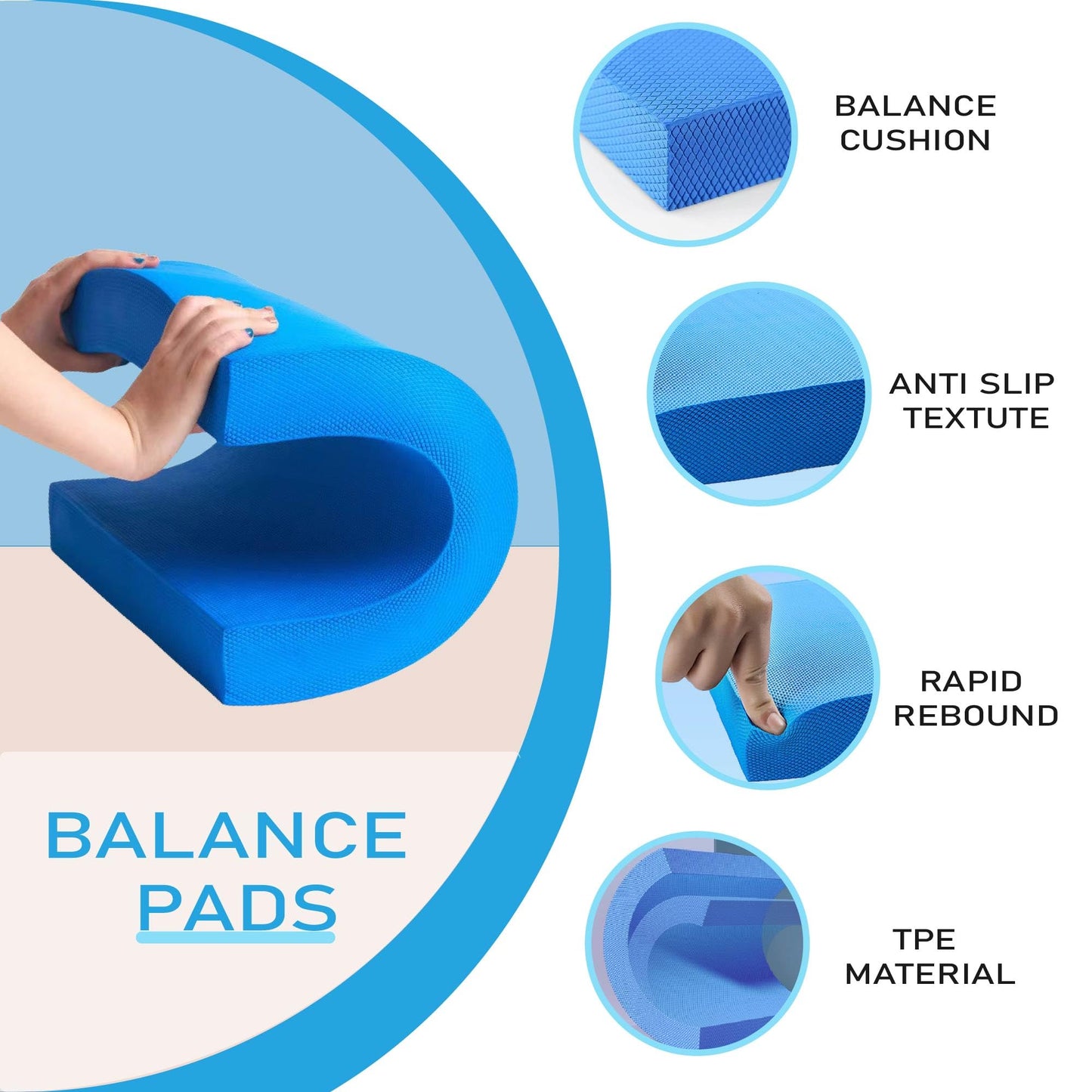 Foam Balance Pad,Balance Pads for Physical Therapy,Balance Mat Physical Therapy 2 inch Thick High Resilience