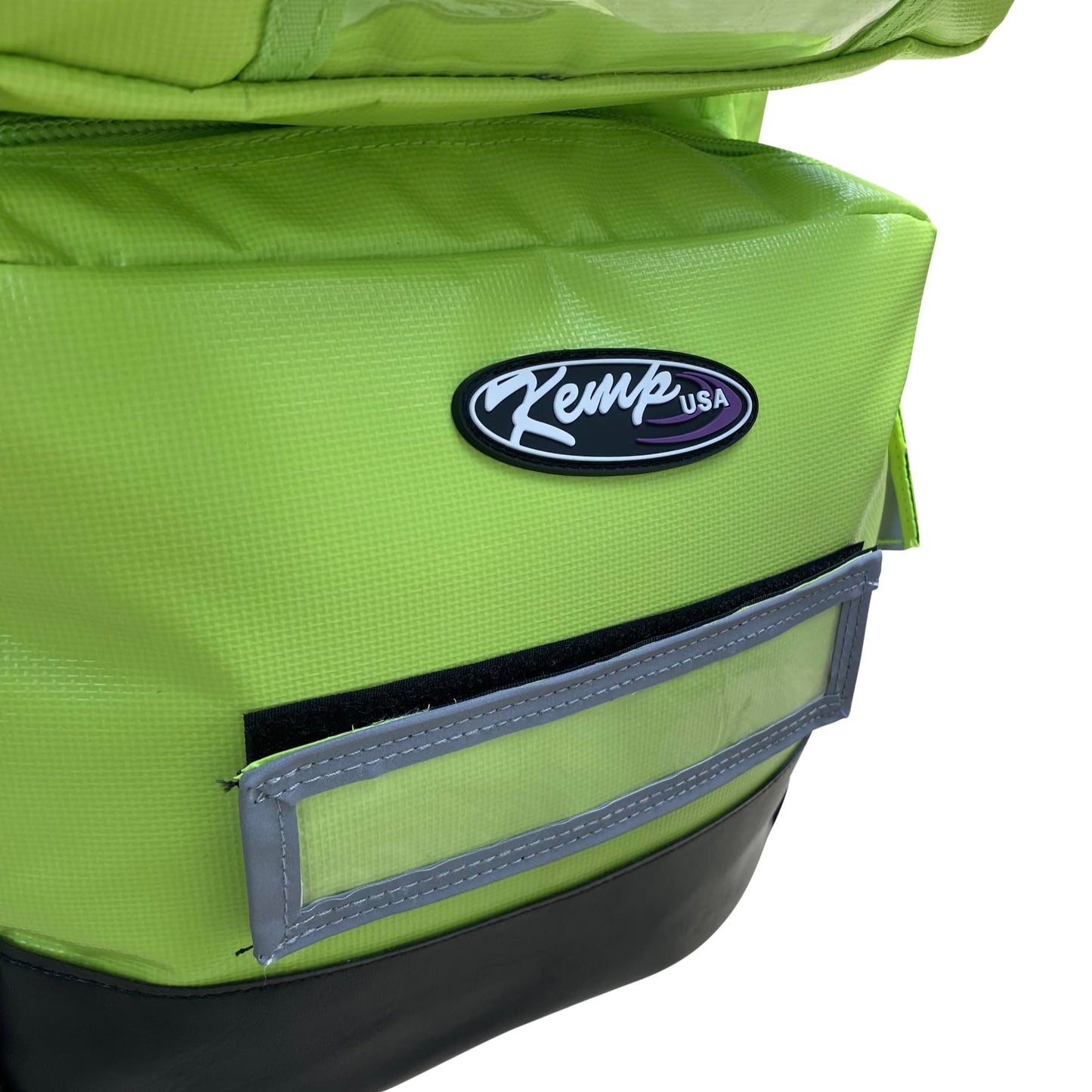 Kemp USA Ultimate EMS Backpack For EMS - Emergency Supplies - EMT Bag Fits BLS/ALS Equipment and D Tank Oxygen Cylinder - Premium Fluid Resistant Tarpaulin Fabric (Neon Green)