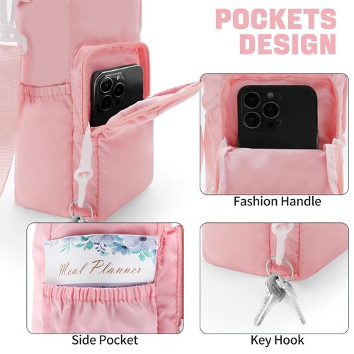ECEEN Water Bottle Holder with Strap, Carrier Bag for Stanley 32oz/40oz, Insulated Sling Bag for Walking with Phone Pouch, Mothers Day Gifts for Mom