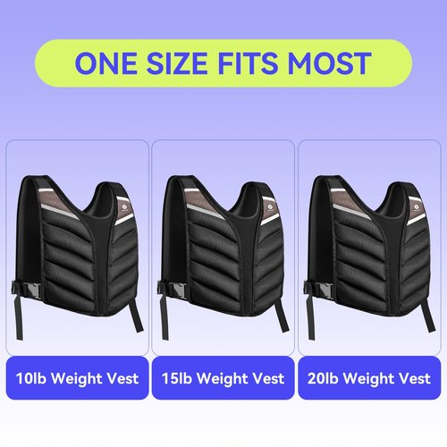 Weighted Vest,10lb/15lb/20lb Weight Vest with Reflective Stripe,Body Weight Vests for Men,Women Gym Home,Workout,Strength Training,Fitness,Running,Training (10LB)
