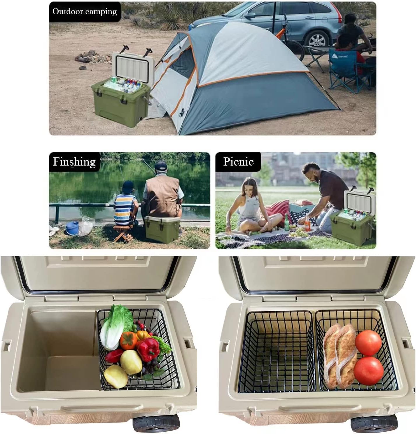 KDOWES 2-Pack Cooler Basket for Yeti Tundra Haul,Stays Food Chilled and Dry, Compatible with Other Cooler Accessories Cooler Locks, Cooler Dividers, Ice etc (Tundra Haul 2-Pack)