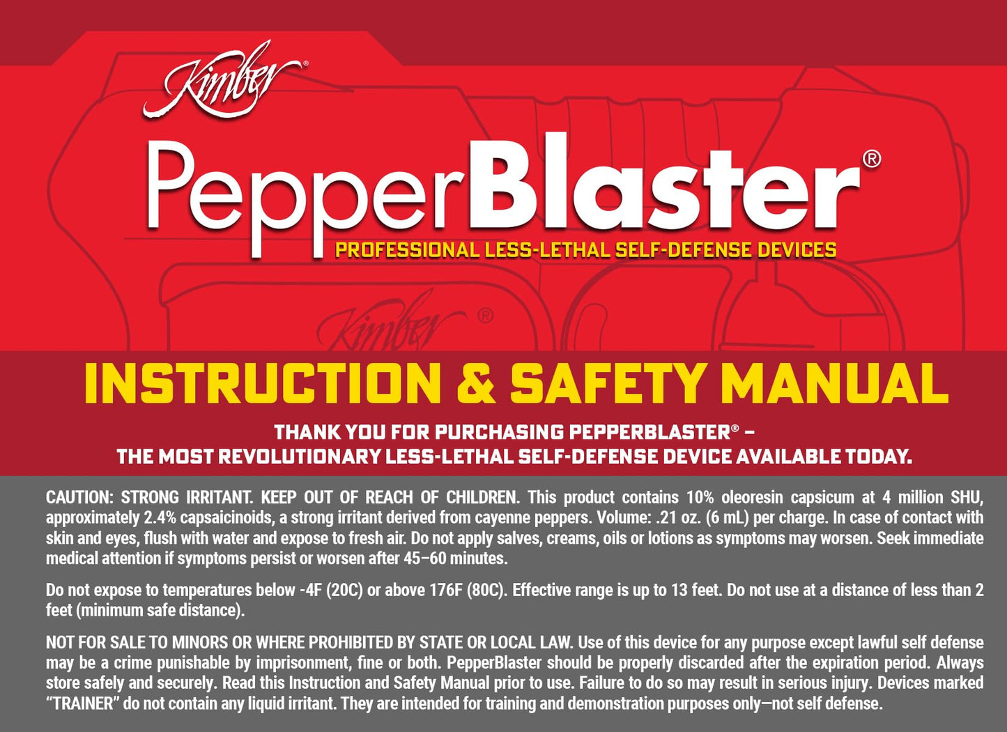 Kimber Self Defense Less-Lethal PepperBlaster 3 - (3 Pack) - Red