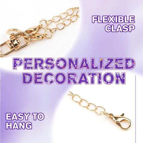 Rabrgab Letter Charm Accessories for Stanley Cup with Handle, Cute Initial Letter for Stanley Tumbler with Bling Charms Purple Pompom B