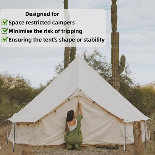 DANCHEL OUTDOOR Short Guy Poles for Canvas Bell Tent Camping, Windproof Galvanize Steel Durable Yurt Tent Pole Glamping Gear Accessories, 11PCS