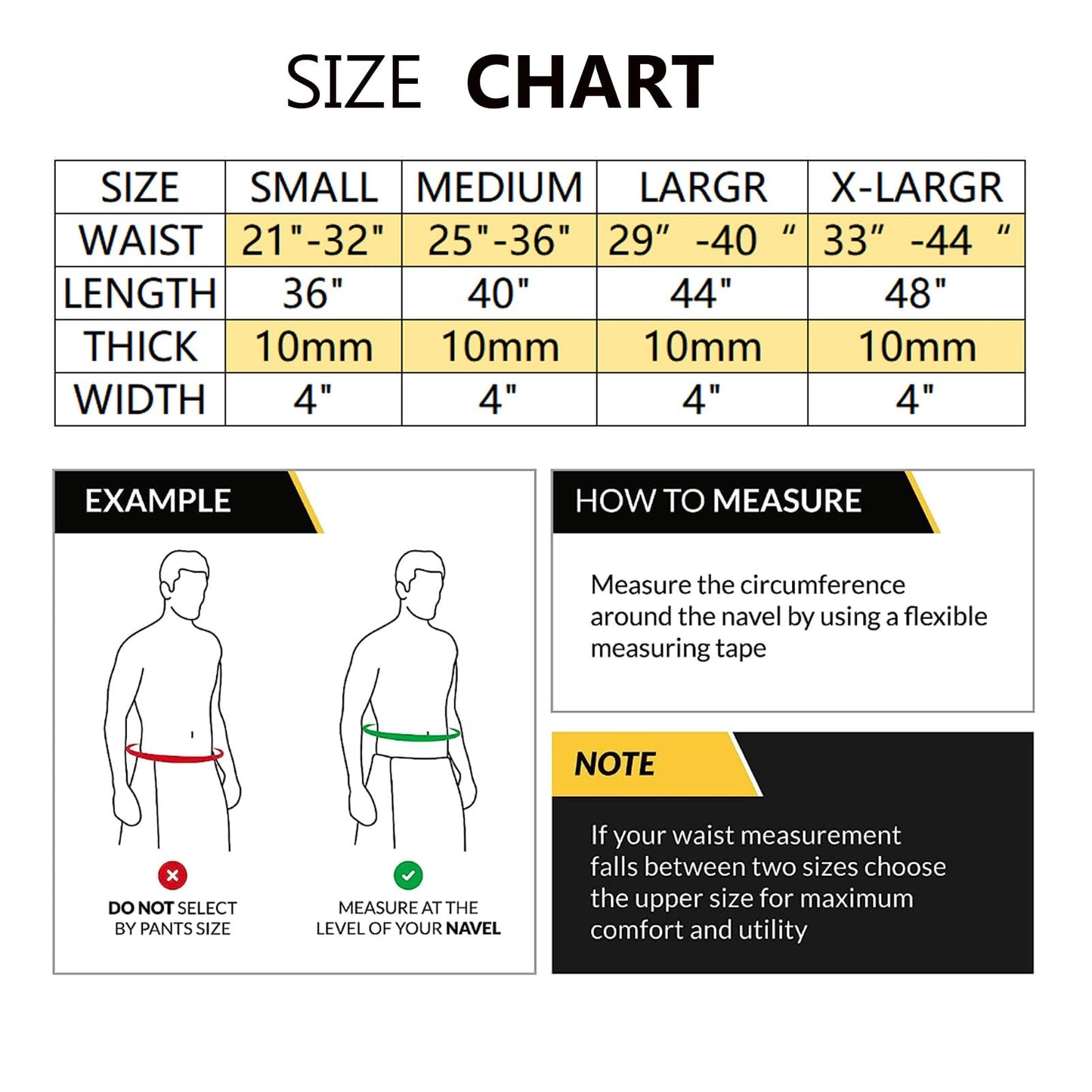 10MM Weight Power Lifting Leather Lever Pro Belt Gym Training Black-Weightlifting Belt for Men and Women – Power Lifting Workout & Squats Exercise