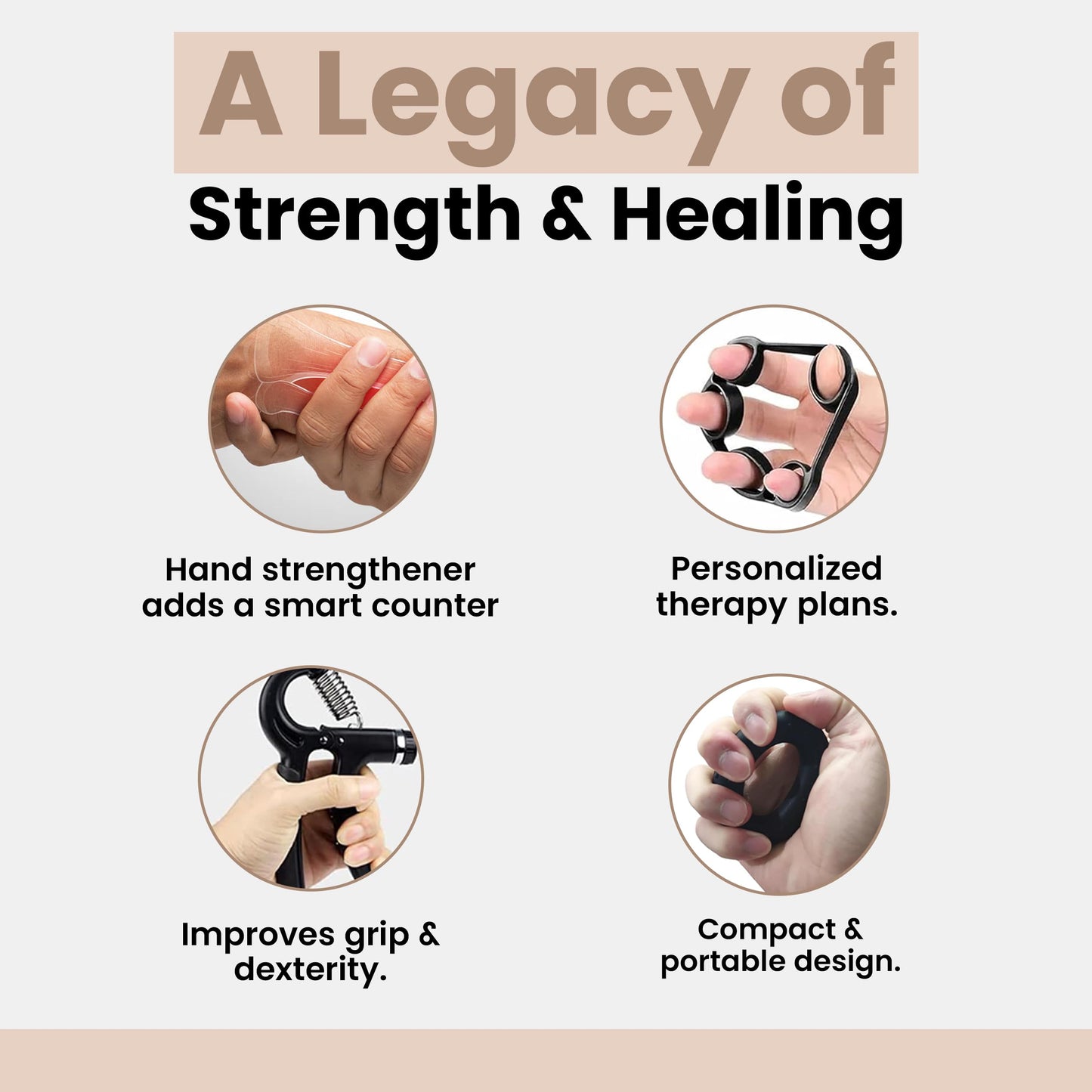 JoAnn's Journey Multi-Piece Hand Therapy Exercise Kit, Rehabilitate Strength, Grip, Coordination After Stroke Aneurysm