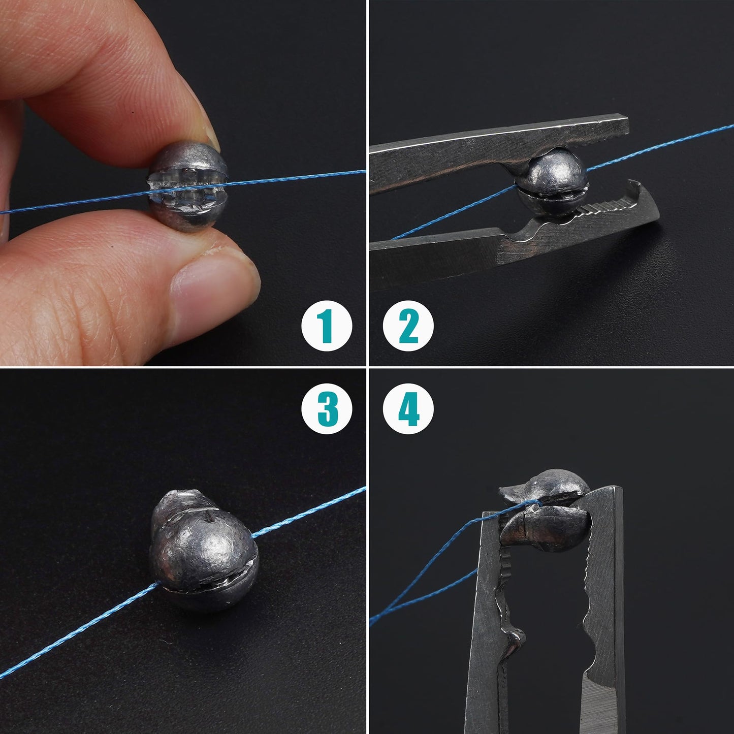 100 Pack Split Shot Fishing Weight Removable Clip On Fly Fish Line Sinkers Round Egg Fishing Sinker Saltwater Lead Weight Bass Fishing Freshwater 3.0g