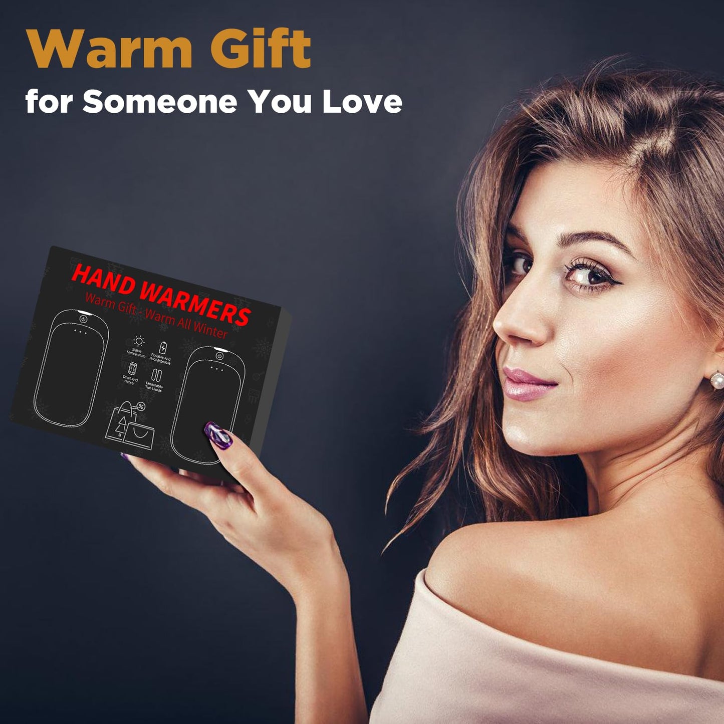 Lerat 2 Pack Hand Warmers Rechargeable, Portable Electric Hand Warmers Reusable, USB 2 in 1 Handwarmers, Outdoor/Indoor/Warm Gifts for Men Women Kids (Black&Black*2)