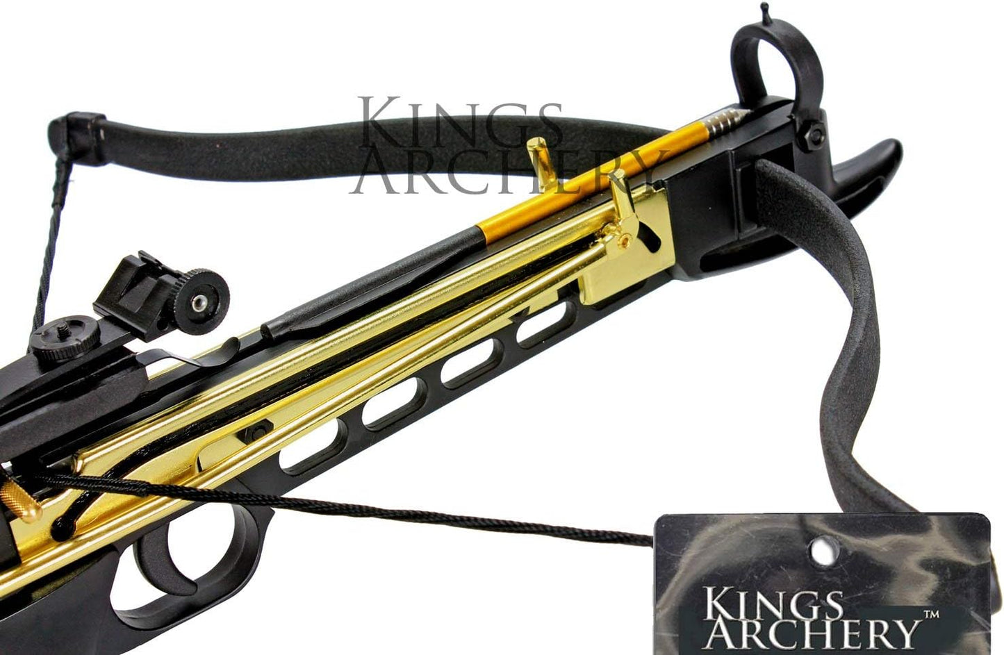Crossbow Pistol Self Cocking 80 LBS with Adjustable Sights, Aluminum Arrow Bolts, and Safety Feature