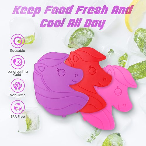 Cerbonny Ice Packs For Lunch Boxes,Lunch Box Ice Packs,Ice Packs For Lunch Boxes Kids,Kids Ice Packs For Lunch Box,Fit For 3+,Unicorn 2