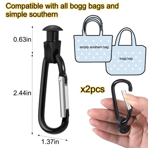 Mity rain Key Holder for For Bogg Bag, Accessories for Bogg Bags Original X Large, Insert Charm Carabiner Keychain Compatible with Bogg Bag Beach Tote Bag for Finding Your Keys In Your Bag Quickly