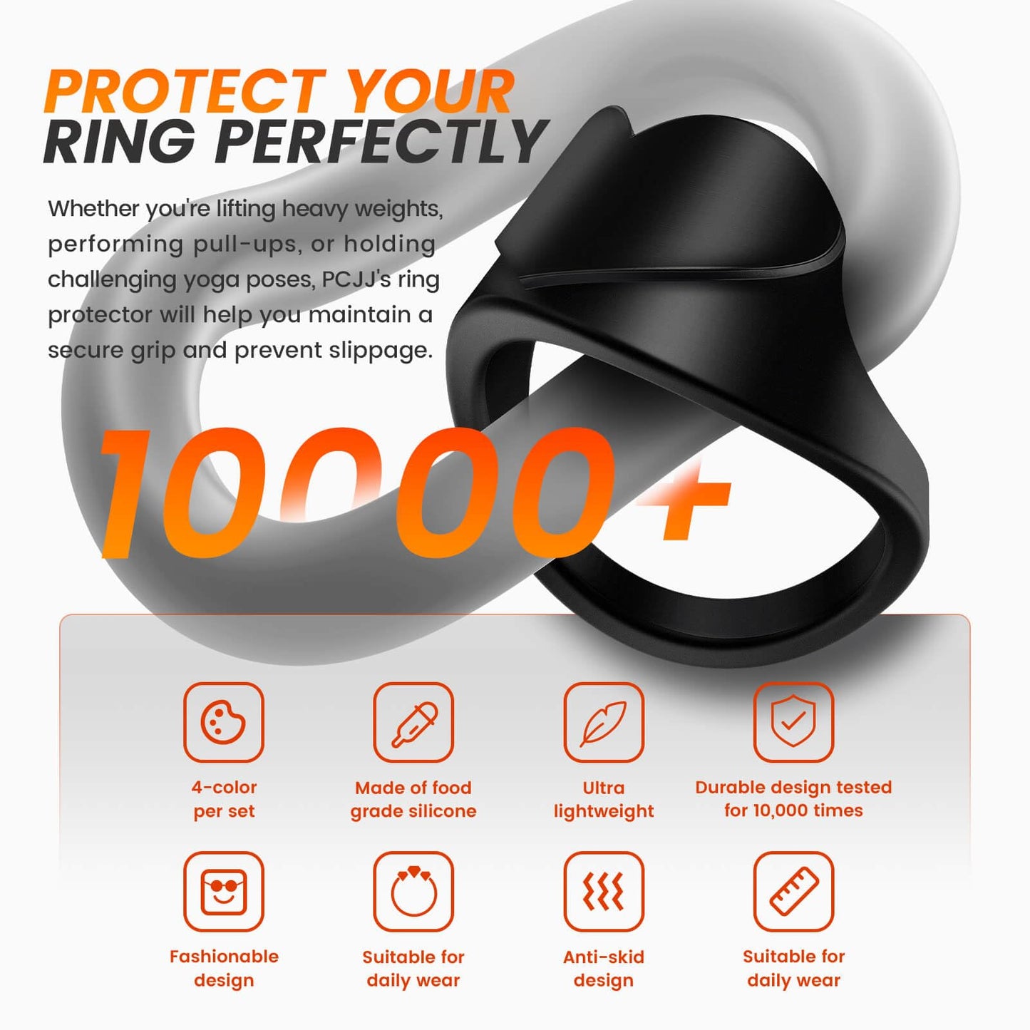 PCJJ Silicone Ring Protector Sleeve for Oura Gen 4, Metal Ring Guards for Women, 4PCS Heart-Shaped Covers for Gym & Travel (US4-14)