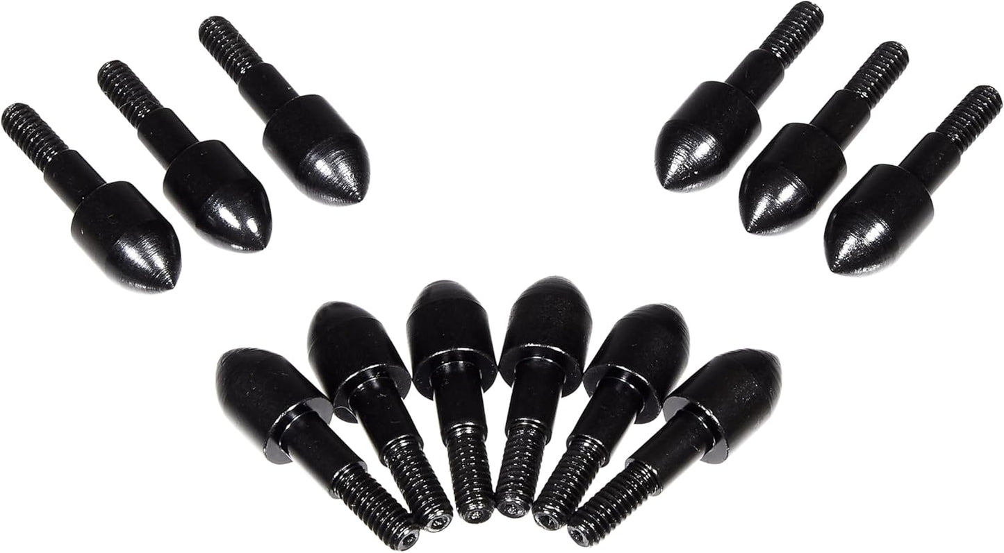 Allen Company Archery Bullet Points - Soft Arrow Tips for Target Practice - Screw-On Design - Reduces Wear and Tear on Targets - Multiple Sizes/Grain - 12-Pack - Black