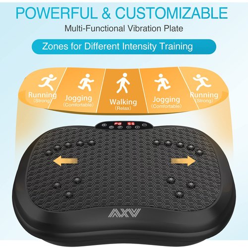 AXV Vibration Plate Exercise Machine Whole Body Workout Portable Mini Vibrate Fitness Platform Lymphatic Drainage Machine for Weight Loss Shaping Toning Wellness Home Gyms Workout