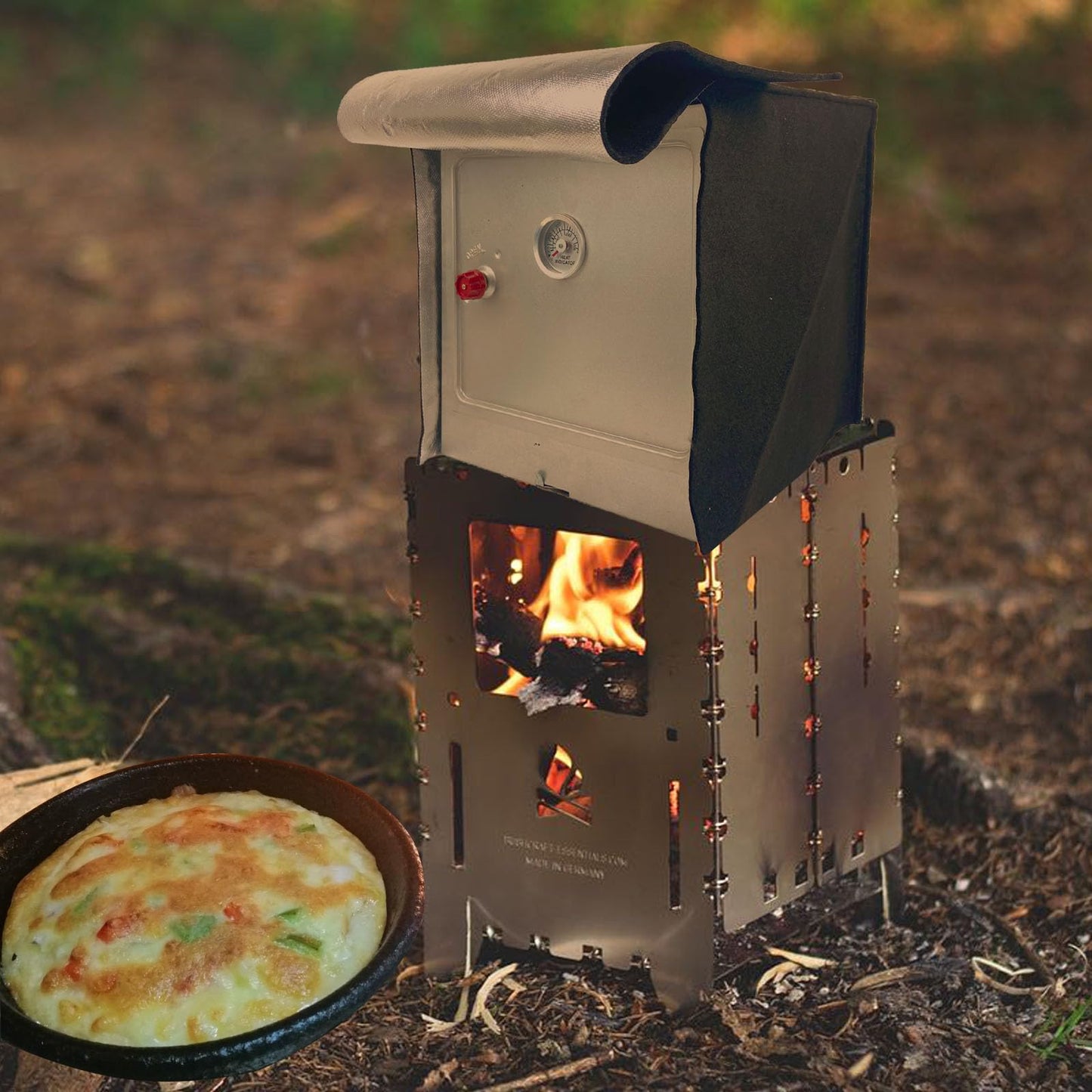 KUNFALY Thermal Insulated Camping Oven Cover for Foldable Camp Ovens Insulation Blanket with Aluminum Coated to Quickly Heats Up and Maintains Temperature