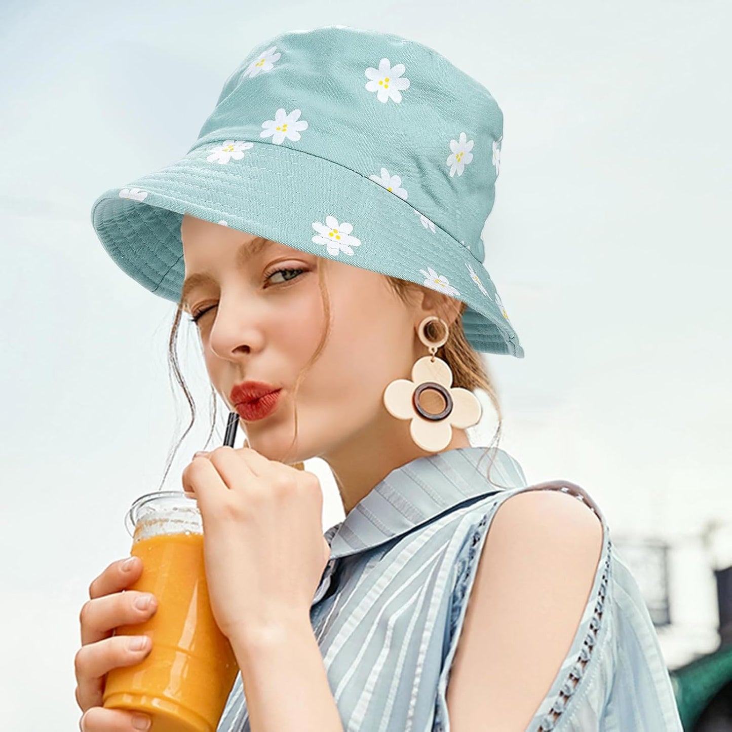 Reversible Cotton Sun Hat for Women | Summer Travel & Beach Fishing Cap