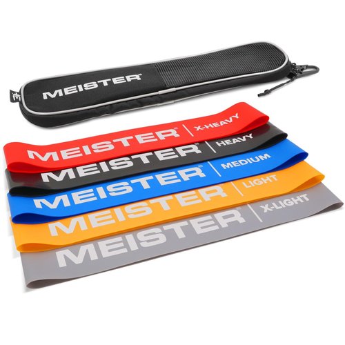 Meister Mobility Resistance Bands for Exercise, Stretching & Physical Therapy w/Carry Case