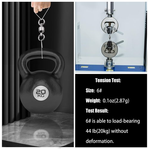 FishTrip Fishing Swivels with Split Rings, 25pcs Ball Bearing Swivel Speed Clips Stainless Quick Change Connector for Saltwater (Size 0)