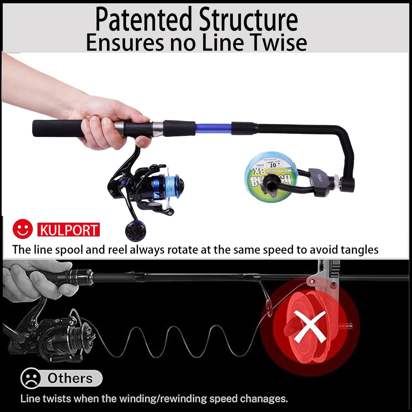 Fishing Line Spooler, No Line Twist, Adjustable line Winder, Portable for Spinning & Casting and Trolling Reel