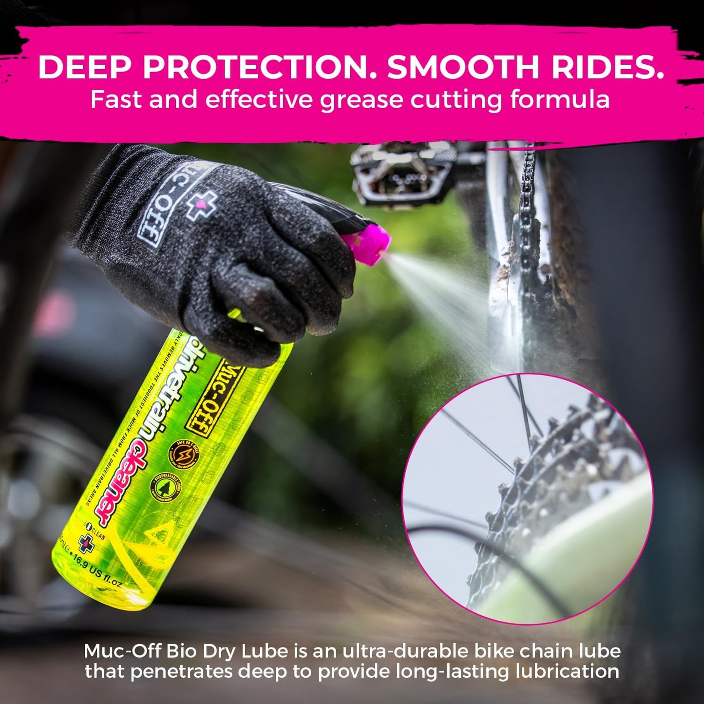 Muc-Off Nano Tech Bike Cleaner 1L | Biodegradable Formula, Safe on Carbon Fibre and All Surfaces | Breaks Down Dirt on a Molecular Level