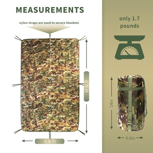 WINWAY Outdoor Down Camping Blanket Military Camping Sleeping Bag with Zipper,Packable Waterproof Lightweight Poncho Liner for Hiking,Travel, Stadium