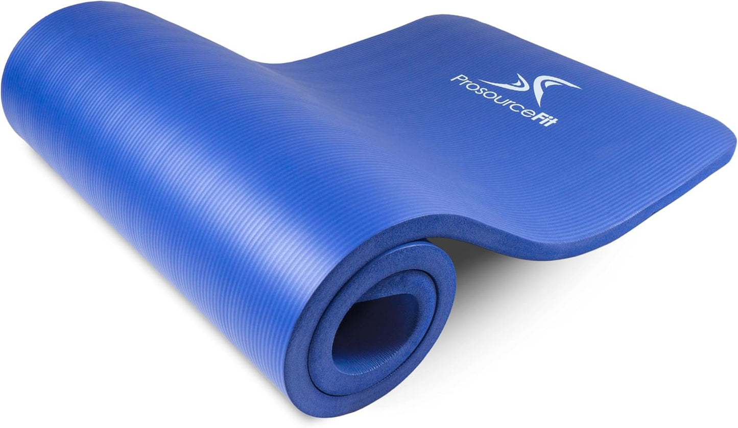 ProsourceFit Extra Thick Yoga and Pilates Mat ½” (13mm), 71-inch Long High Density Exercise Mat with Comfort Foam and Carrying Strap