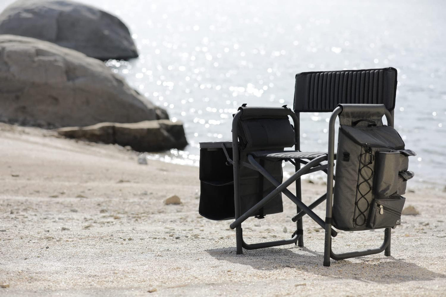 PICNIC TIME NCAA Iowa State Cyclones Fusion Camping Chair with Side Table and Soft Cooler - Beach Chair for Adults - Lawn Chair
