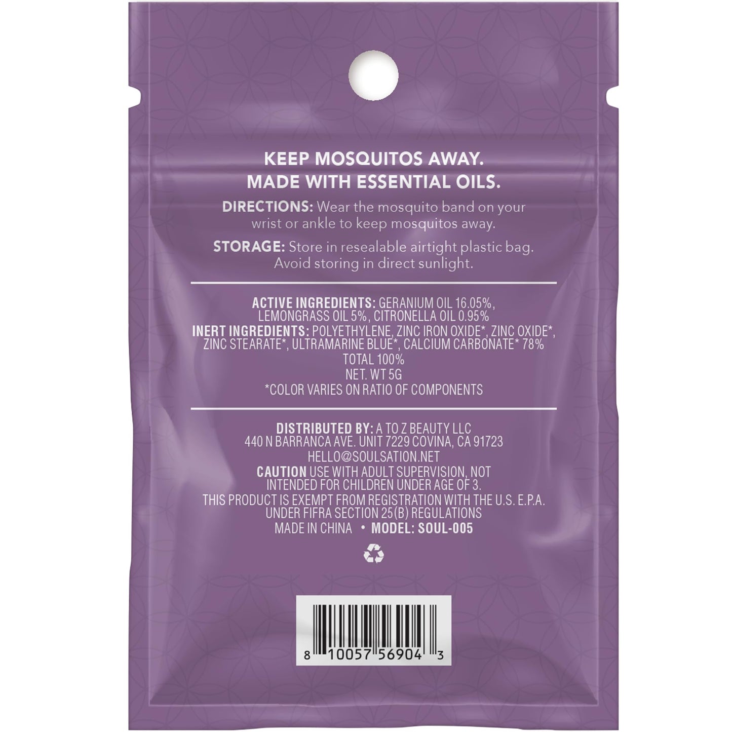 SoulSation 15 Pack Mosquito Repellent Bracelets, DEET-Free for Kids & Adults, Individually Wrapped Bands